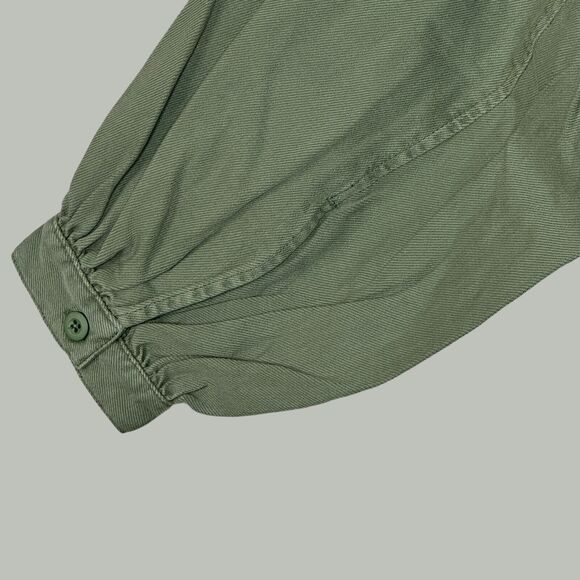 Sandrine Rose Twill Long Sleeve Oversized Dress Moss Women's Small NWT - Picture 7 of 12